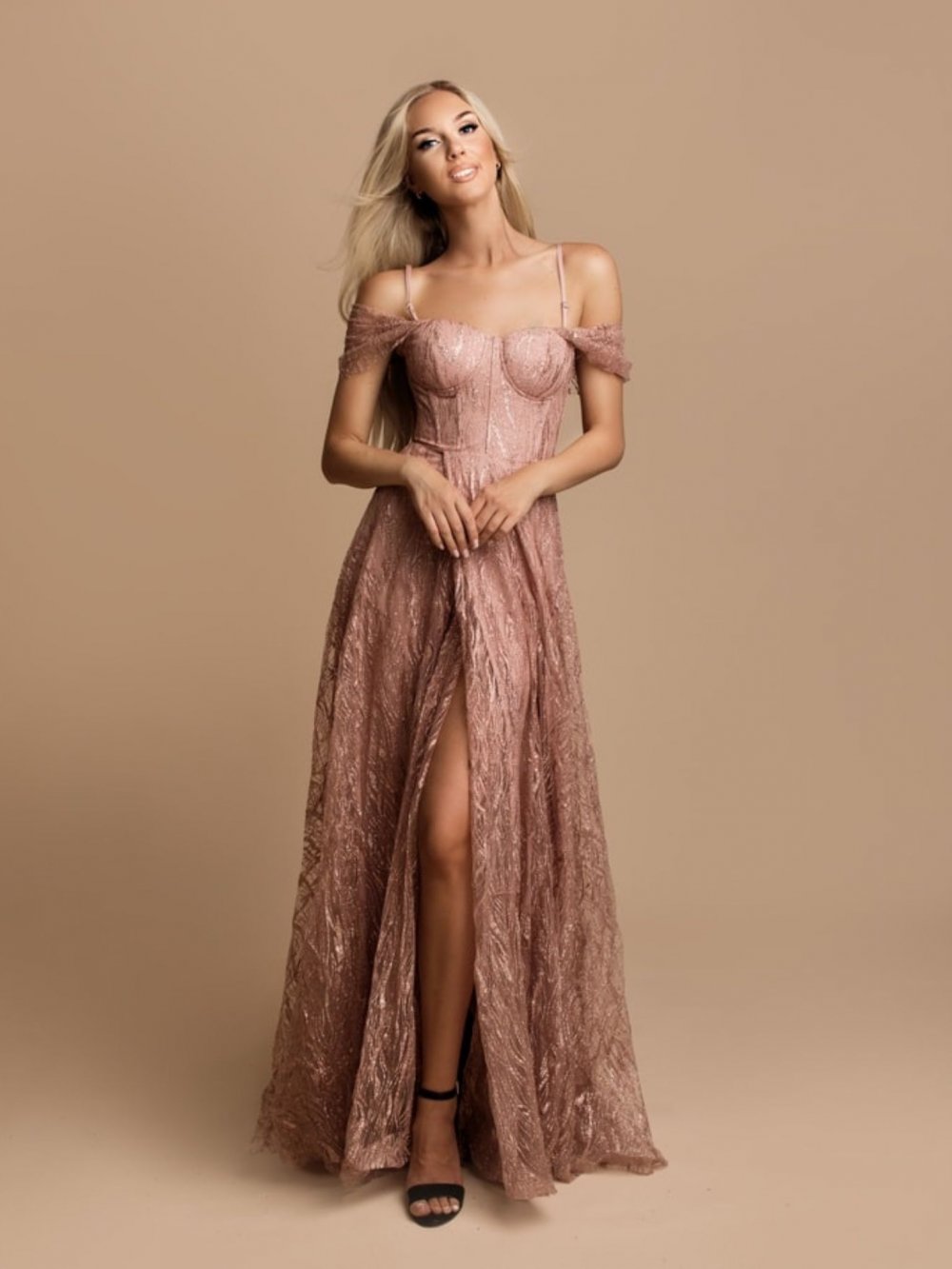 Ružové třpytivé šaty Rachel