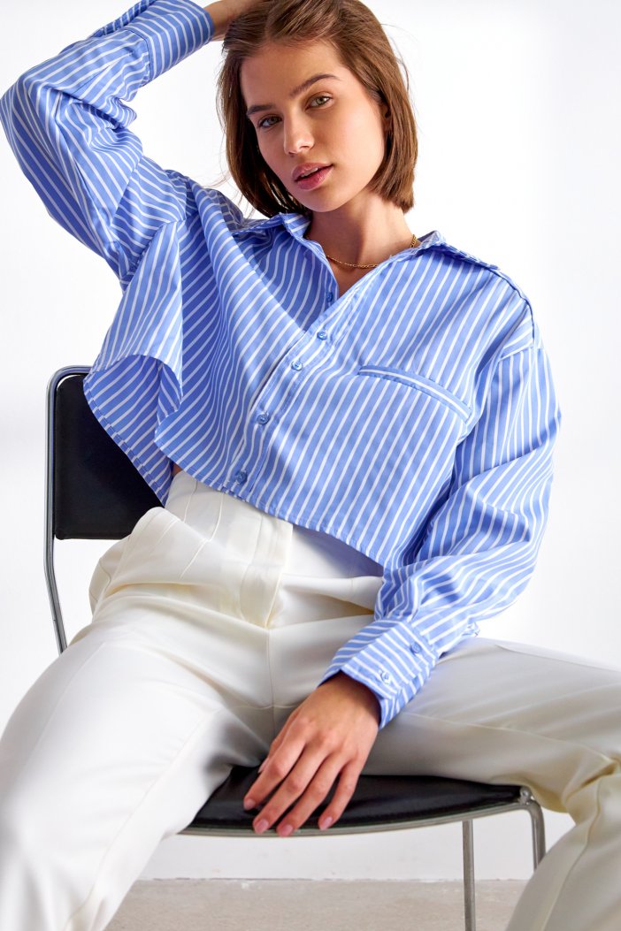 Bielo-modrá pásiková košeľa Tea