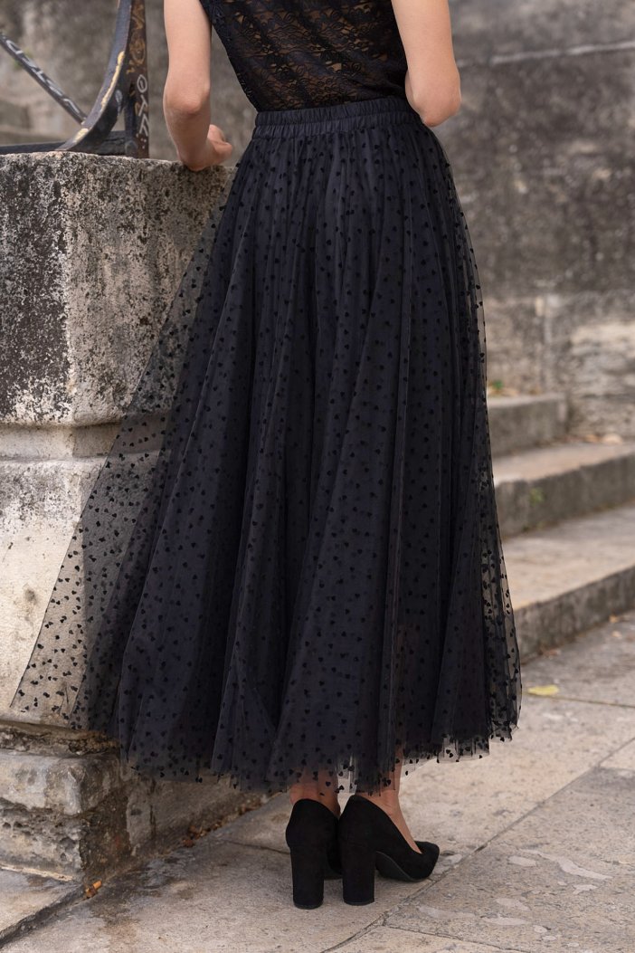 Melina black tulle skirt