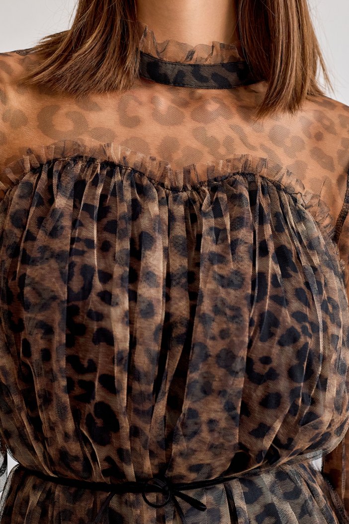 Leopard print tulle dress Macadi