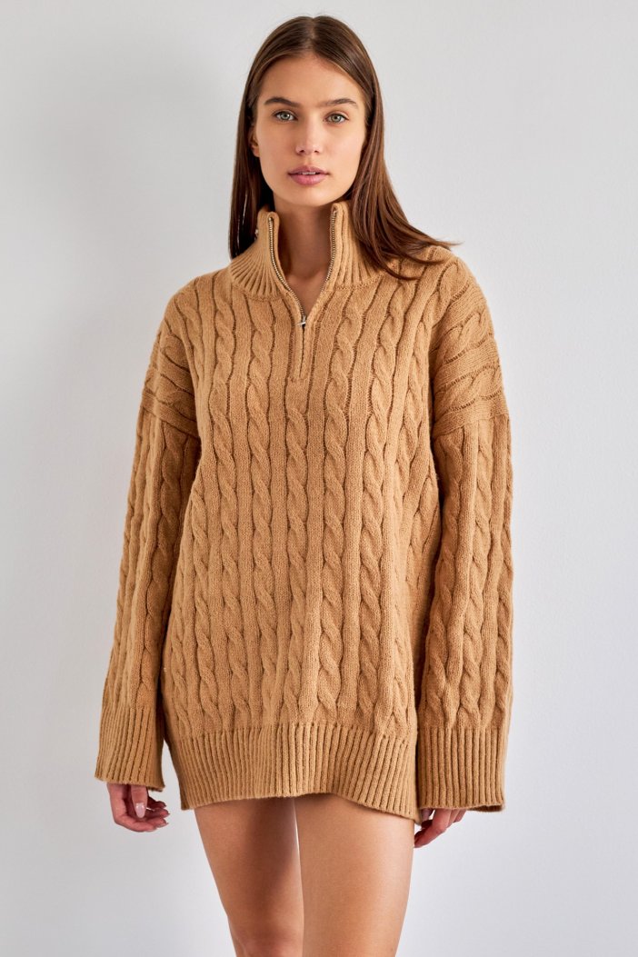 Brown half zip sweater Dejan