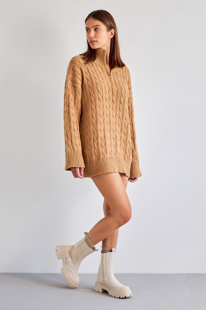 Brown half zip sweater Dejan