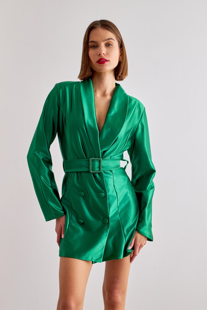 Green satin dress Barrie