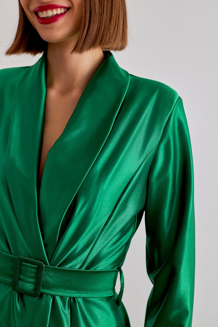 Zelené saténové šaty Barrie