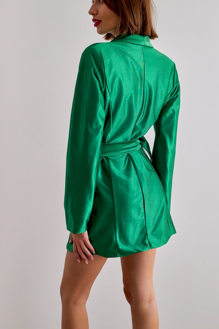 Green satin dress Barrie