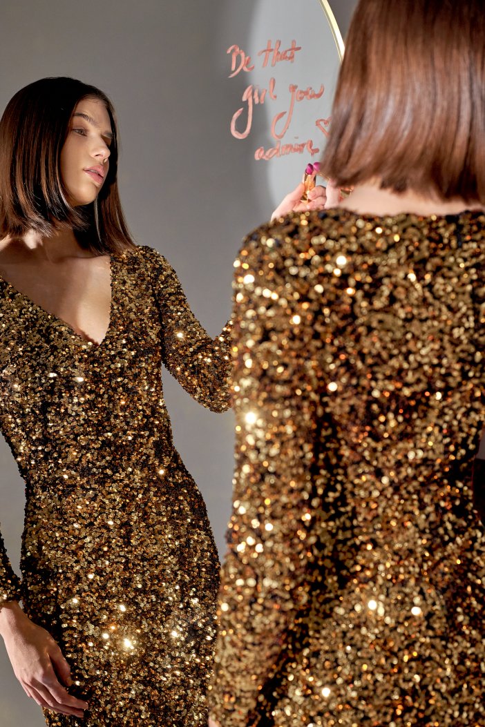 Gold glitter dress Natea
