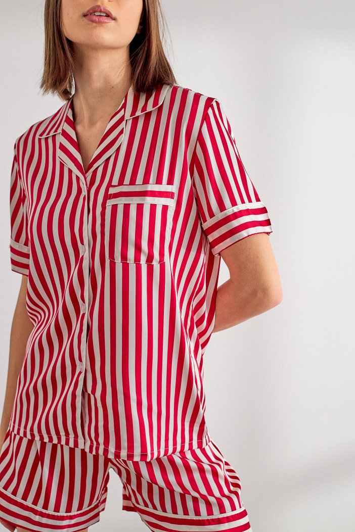 Red-white satin pyjama Ronna