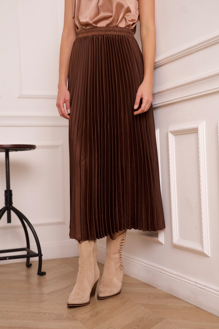 Hnědá plisovaná sukně Lima